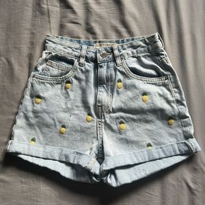 High Rise Denim Shorts
